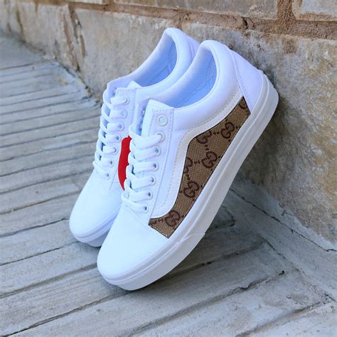 custom white Gucci Vans